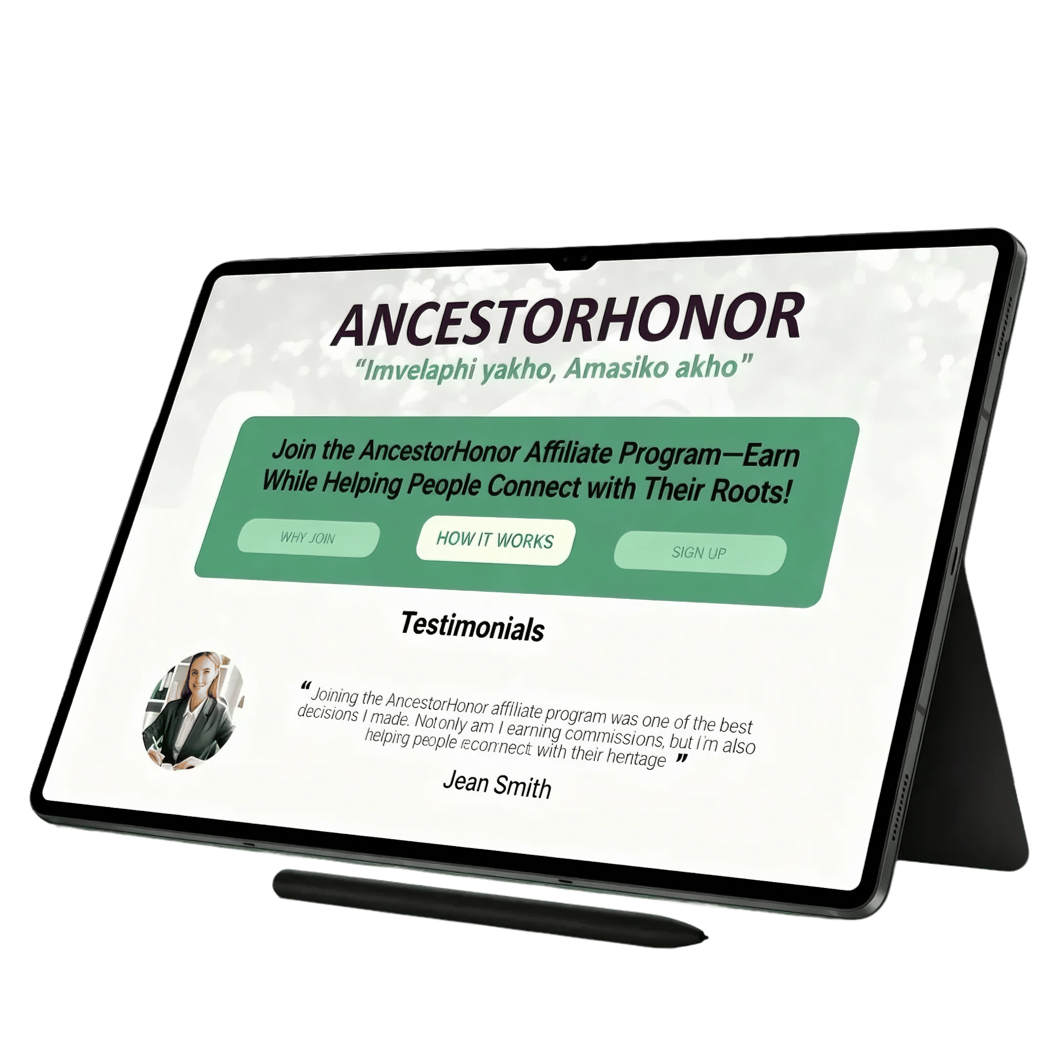AncestorHonor App on Tablet